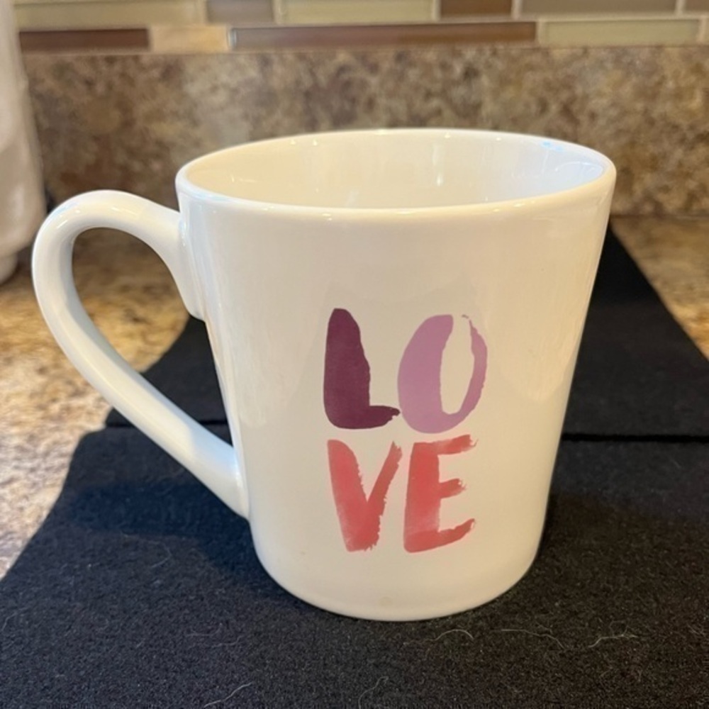 Life Is Good Love Watercolor Mug NWT Pink Purple Coffee Mug Tea Cup